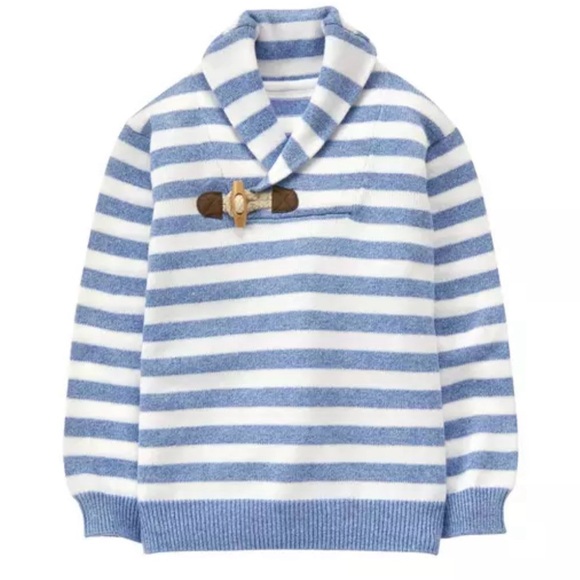 Janie and Jack Other - Janie and Jack Sky Stripe Shawl Collar Pullover Sweater, 4T